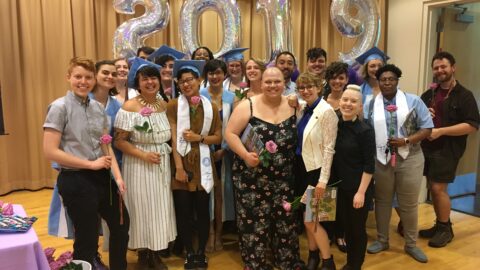 2019 Lavender Graduates celebrate with a group photo